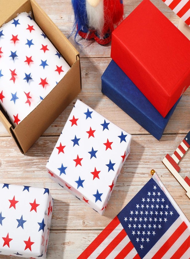 Whaline 90 Sheets Patriotic Tissue Paper Blue Red Star Gift Wrapping Paper 4th of July Decorative Art Paper for DIY Crafts Independence Day Party Decorations, 14 x 20 Inch - Image 4